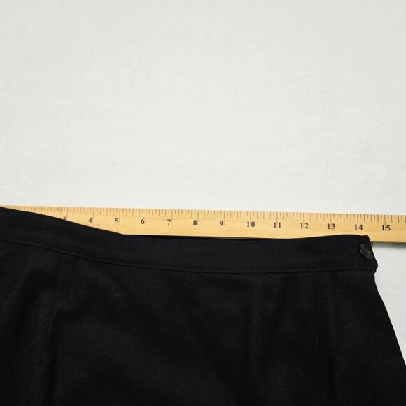 Pendleton Skirt Womens Black Vintage Size 10 Lined Back Slit Wool Button - Picture 8 of 16